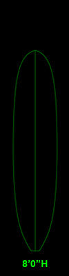 Surfboard Outline Templates 8'0" - 9'11"