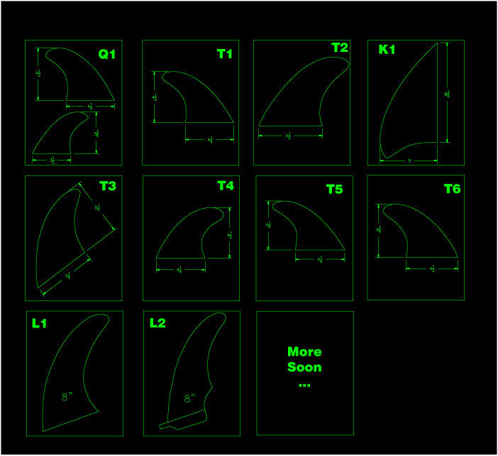 Surfboard Fin Templates