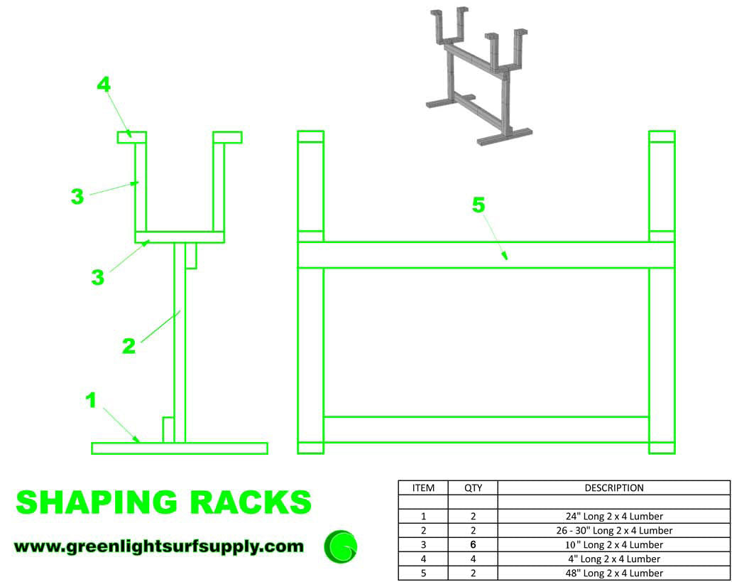 How to make a surfboard shaping rack — Greenlight Surf Co.