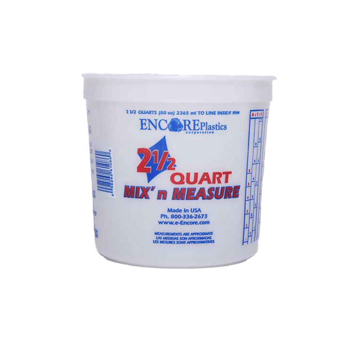 Plastic Graduated Mixing Bucket - 2.5 Quart