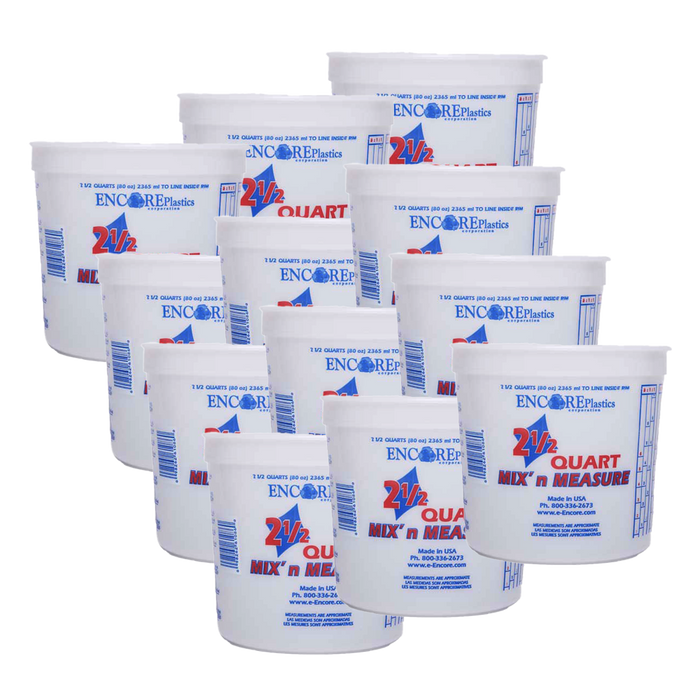 Plastic Graduated Mixing Bucket - 2.5 Quart