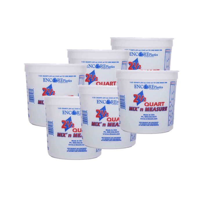 Plastic Graduated Mixing Bucket - 2.5 Quart