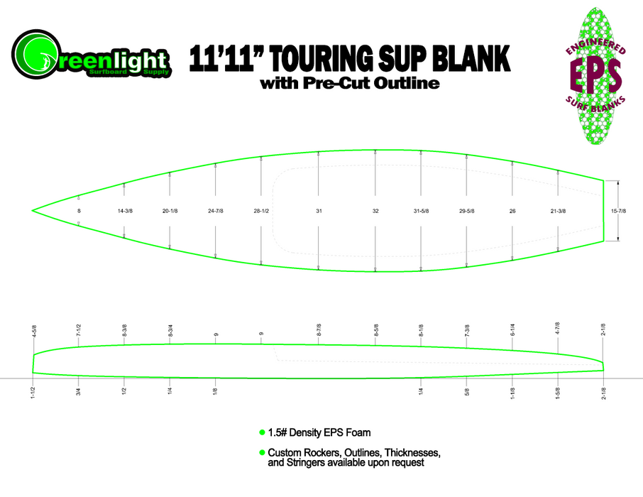 [SUP SERIES] 1.5# Density EPS Foam SUP (Stand Up Paddleboard) Blanks