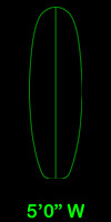 Surfboard Outline Templates 5'0" - 5'11"
