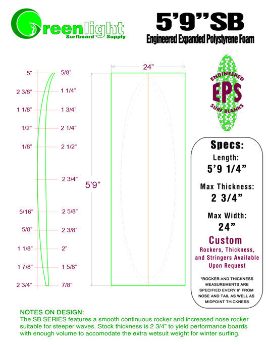 [SB Series] EPS Foam Shortboard Surfboard Blanks : More Nose Rocker and Less Tail Rocker