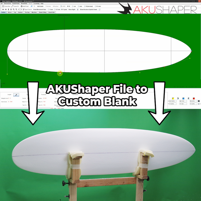 CUSTOM SURFBOARD BLANK DESIGN SERVICE