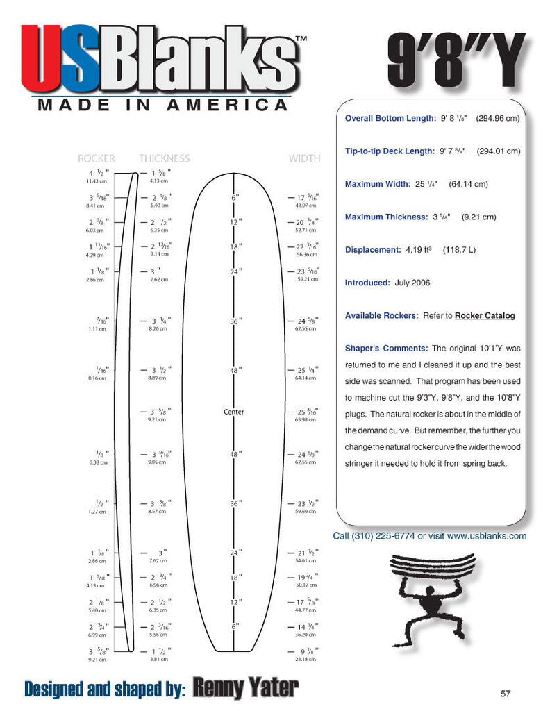 US Blanks 98Y Surfboard Blank — Greenlight Surf Co.